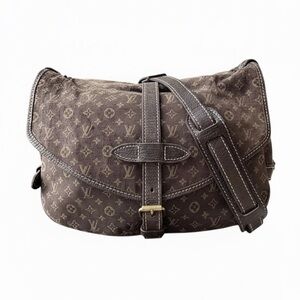 Louis Vuitton Saumur 30 Mini Lin Monogram Brown Crossbody Bag - Vintage